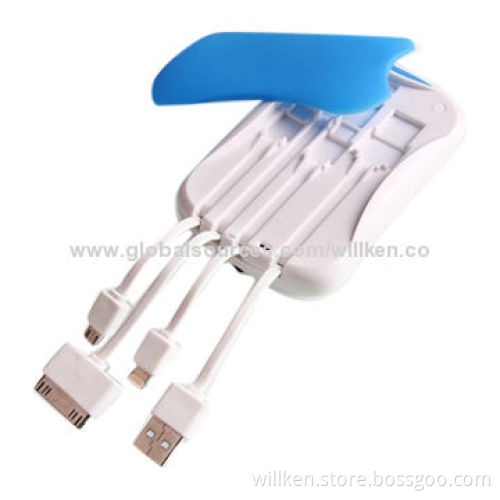 Power Bank Integrated iPhone 4/iPhone 5/Samsung Charge Line, No Worry for Lost Charge Lin